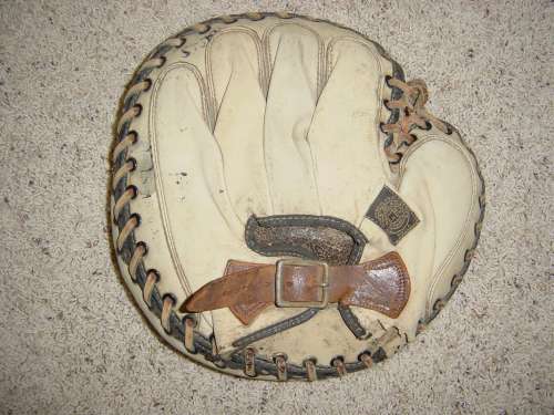 A.J. Reach BP White Catchers Mitt Back